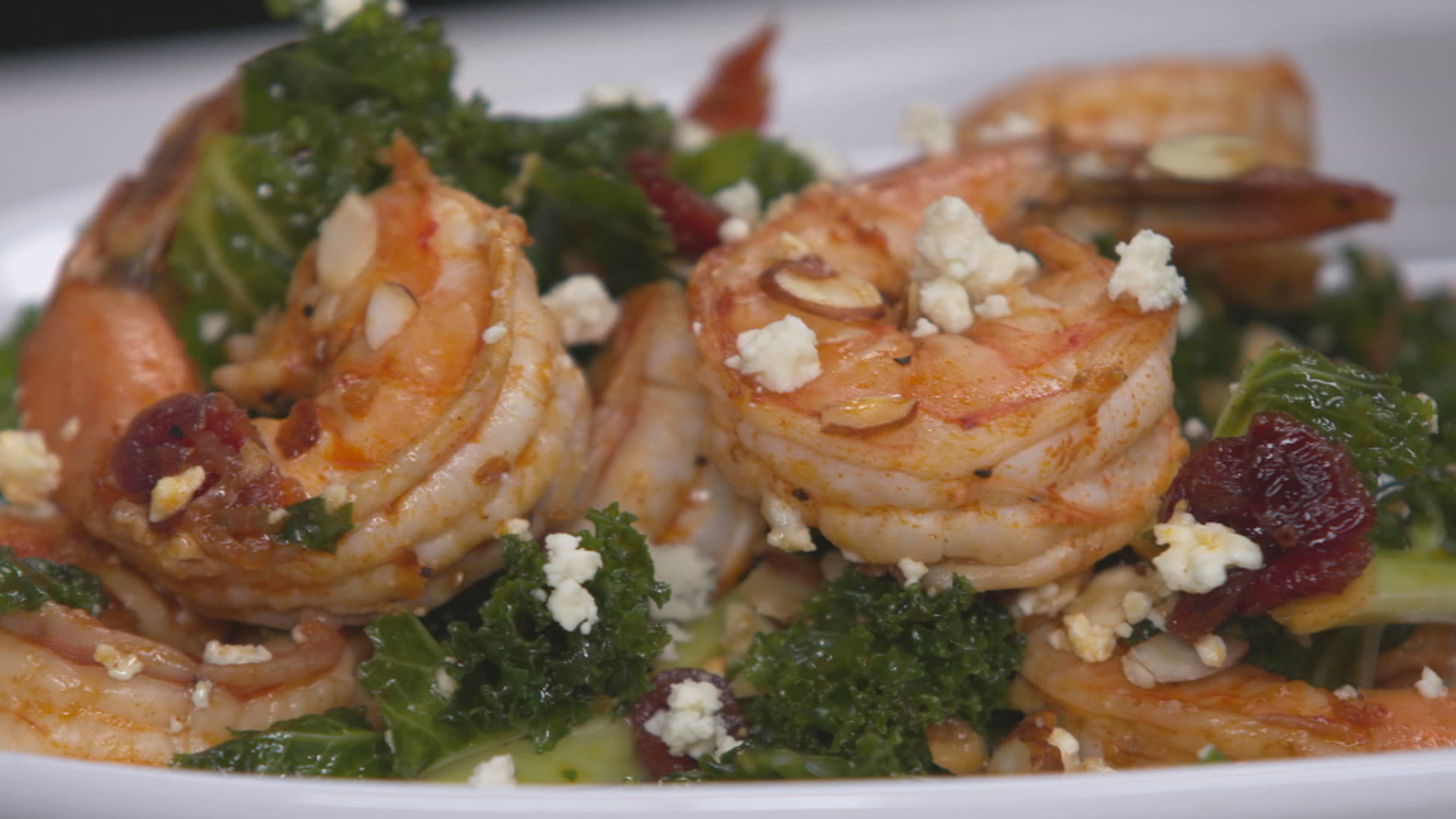 Kale and Shrimp Salad with Warm Cranberry Sauce New Soul Kitchen Remix 104